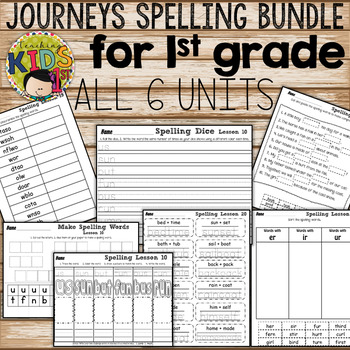 Preview of Journeys 1st Grade Units 1-6 Spelling Practice Bundle