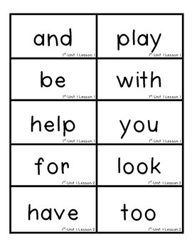 Journeys 2012 High Frequency Sight Word Cards- First Grade | TPT