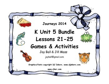 Preview of Journeys 2014/2017 Kindergarten Unit 5 Bundle