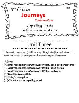 journeys grade 3 weekly tests