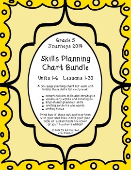 Preview of Journeys 5th Grade, BUNDLE Skills Planning Charts
