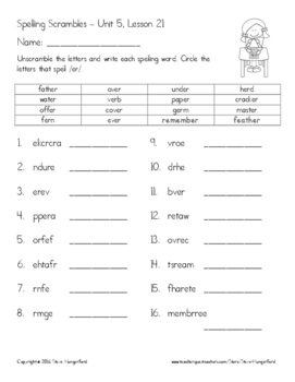 Journeys (2014, 2017 Editions), 2nd Grade Spelling Materials, Unit 5