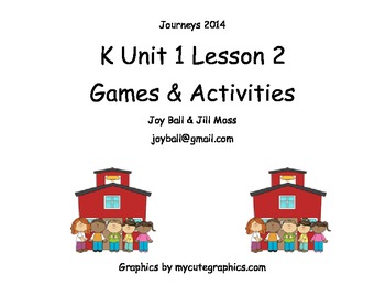 Preview of Journeys 2014/2017 Kindergarten Unit 1 Lesson 2: How Do Dinosaurs Go To School?