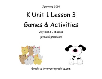 Preview of Journeys 2014/2017 Kindergarten Unit 1 Lesson 3: Please, Puppy, Please