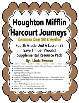Preview of Journeys 2014 Version Fourth Grade Unit 6 Lesson 29 - Save Timber Woods!