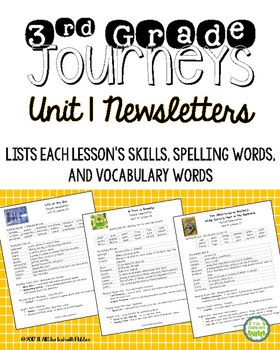 Preview of Journeys Third Grade Unit 1 Weekly Newsletters