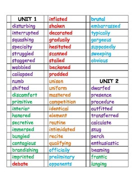 Fifth Grade Vocabulary