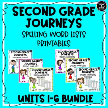 Preview of Journeys Second Grade Spelling Word Lists BUNDLE