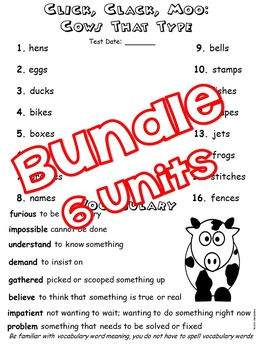 Preview of Journeys 2nd Grade Bundle Units 1-6, Spelling & Vocab Lists  & Test Day Paper