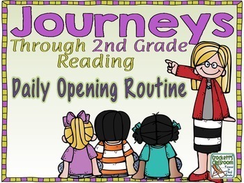 Preview of Journeys 2nd Grade Daily Routine, Units 1-2 Bundle   (For Google Classroom)