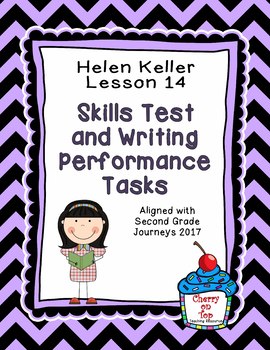 Preview of Journeys 2nd Grade Helen Keller Weekly Skills Test and Writing Tasks