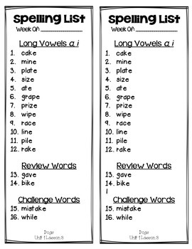 2nd grade spelling lists by jacobs teaching resources tpt