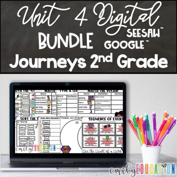 Preview of Journeys 2nd Grade Unit 4 Google and Seesaw Activities Bundle Distance Learning