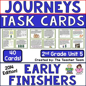 Preview of Journeys 2nd Grade Unit 5 Early Finishers Task Cards 2014 or 2017