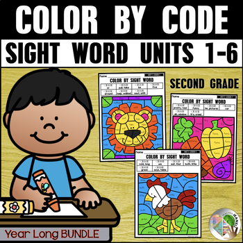 Preview of Journeys 2nd Grade Units 1-6 Color by Sight Word Supplemental Resource