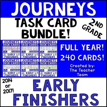 Preview of Journeys 2nd Grade Early Finishers Task Cards Bundle 2014 or 2017