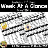 Journeys 2nd Grade Week At A Glance Newsletter Editable
