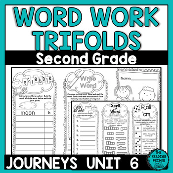 Preview of Journeys 2nd Grade Word Work Spelling and Phonics Trifolds  Unit SIX