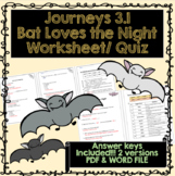 Journeys 3.1 Bat Loves the Night Reading Comprehension Wor