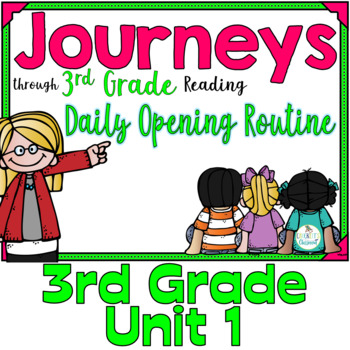 Preview of Journeys 3rd Grade Daily Routine, Unit 1   (For PowerPoint and Google Classroom)