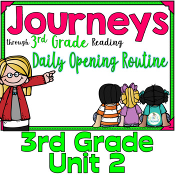 Preview of Journeys 3rd Grade Daily Routine, Unit 2  (For PowerPoint and Google Classroom)