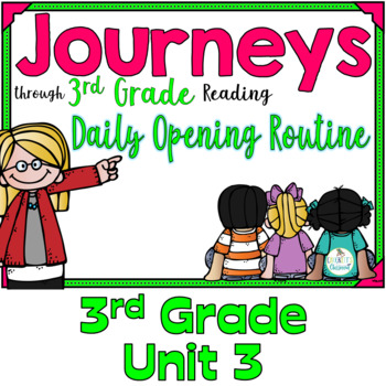 Preview of Journeys 3rd Grade Daily Routine, Unit 3  (for PowerPoint or Google Slides)