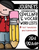 Journeys 3rd Grade Differentiated Spelling Lists