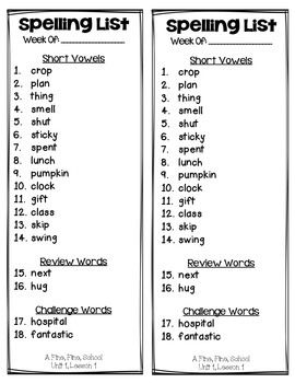 3rd Grade - Spelling Lists by Jacobs Teaching Resources | TpT