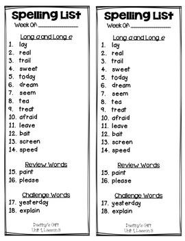 3rd Grade - Spelling Lists by Jacobs Teaching Resources | TpT