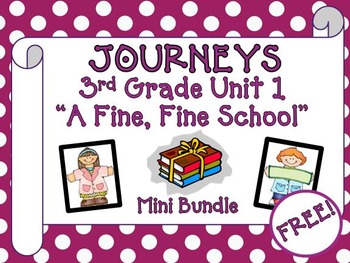 Preview of A Fine Fine School | Journeys 3rd Grade Unit 1 Lesson 1 Free