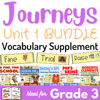 Preview of Journeys 3rd Grade Unit 1 Vocabulary Supplement BUNDLE