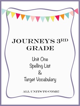 Preview of Journeys 3rd Grade Unit One