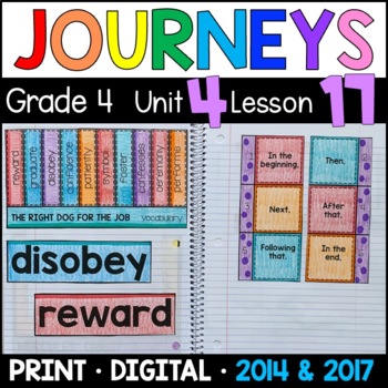 Preview of Journeys 4th Grade Lesson 17: Right Dog for Job with GOOGLE Classroom