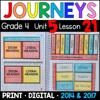 Preview of Journeys 4th Grade Lesson 21: World According to Humphrey with GOOGLE Classroom