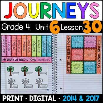 Preview of Journeys 4th Grade Lesson 30: Mystery at Reed’s Pond with GOOGLE Classroom