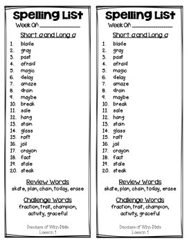 4th Grade - Spelling Lists by Jacobs Teaching Resources | TpT