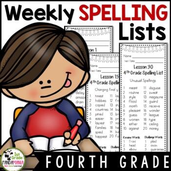 Preview of 4th Grade Spelling Lists (Weekly) aligned w HMH Journeys