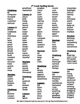 Journeys 4th Grade Spelling Words - Language by Foundations First