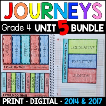 Preview of Journeys 4th Grade Unit 5 BUNDLE: Interactive Supplements 2014/2017 • GOOGLE