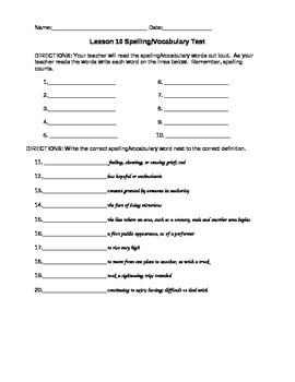 worksheets 4th science vocabulary grade Vocabulary Grade Test, Word 4th for Jose List Journeys