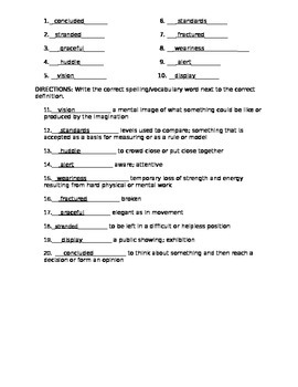 Journeys 4th Grade Vocabulary Tests, Word List for Unit 3 (Editable)