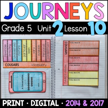 Preview of Journeys 5th Grade Lesson 10: Cougars Supplements with GOOGLE Classroom