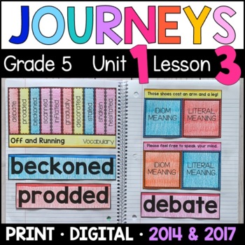Preview of Journeys 5th Grade Lesson 3: Off and Running Supplements with GOOGLE Classroom