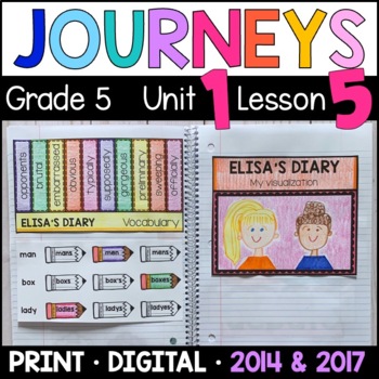 Preview of Journeys 5th Grade Lesson 5: Elisa’s Diary Supplements with GOOGLE Classroom