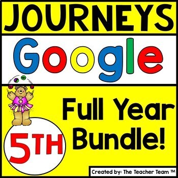 Preview of Journeys 5th Grade Unit 1-6 Google Classroom Bundle 2014 | Google Slides