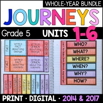 Preview of Journeys 5th Grade WHOLE YEAR BUNDLE: Supplement 2014/2017 with GOOGLE Classroom