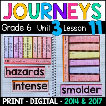 Preview of Journeys 6th Grade Lesson 11: The Great Fire Supplements with GOOGLE Classroom