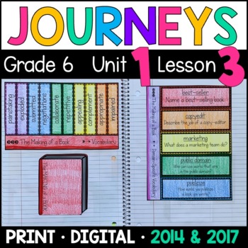 Preview of Journeys 6th Grade Lesson 3: The Making of a Book Supplement w/ GOOGLE Classroom