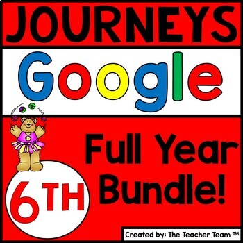 Preview of Journeys 6th Grade Unit 1-6 Google Classroom Bundle 2014 | Google Slides