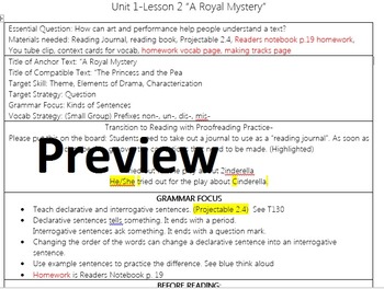 Preview of Journeys: A Royal Mystery Lesson Plans-5th Grade